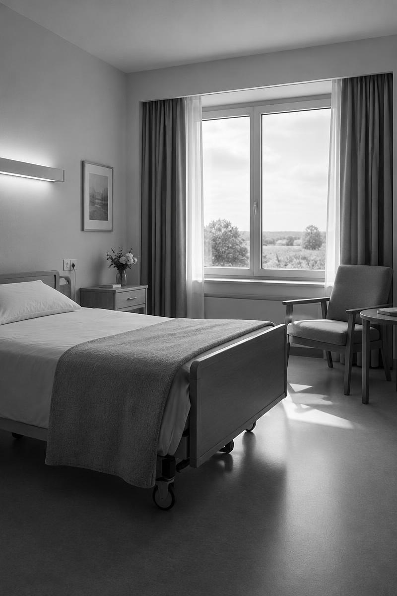 Ruhiges, hotelähnliches Pflegezimmer
